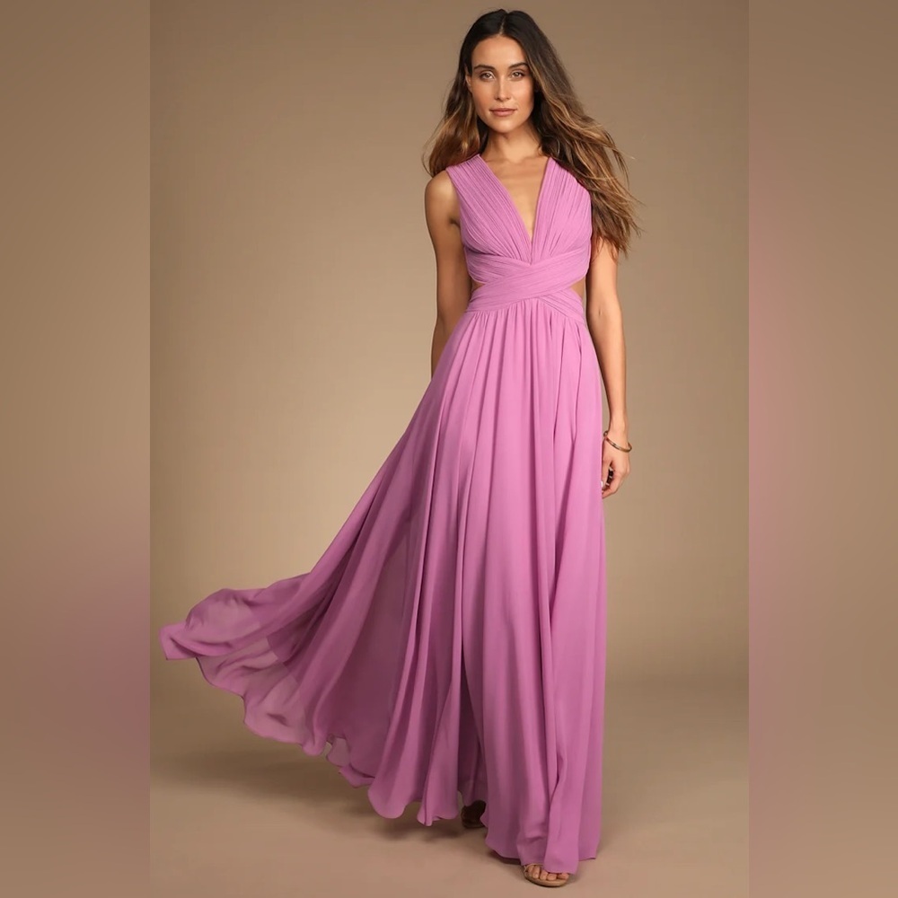 Lulus Vivid Imagination Lilac Cutout Maxi Dress